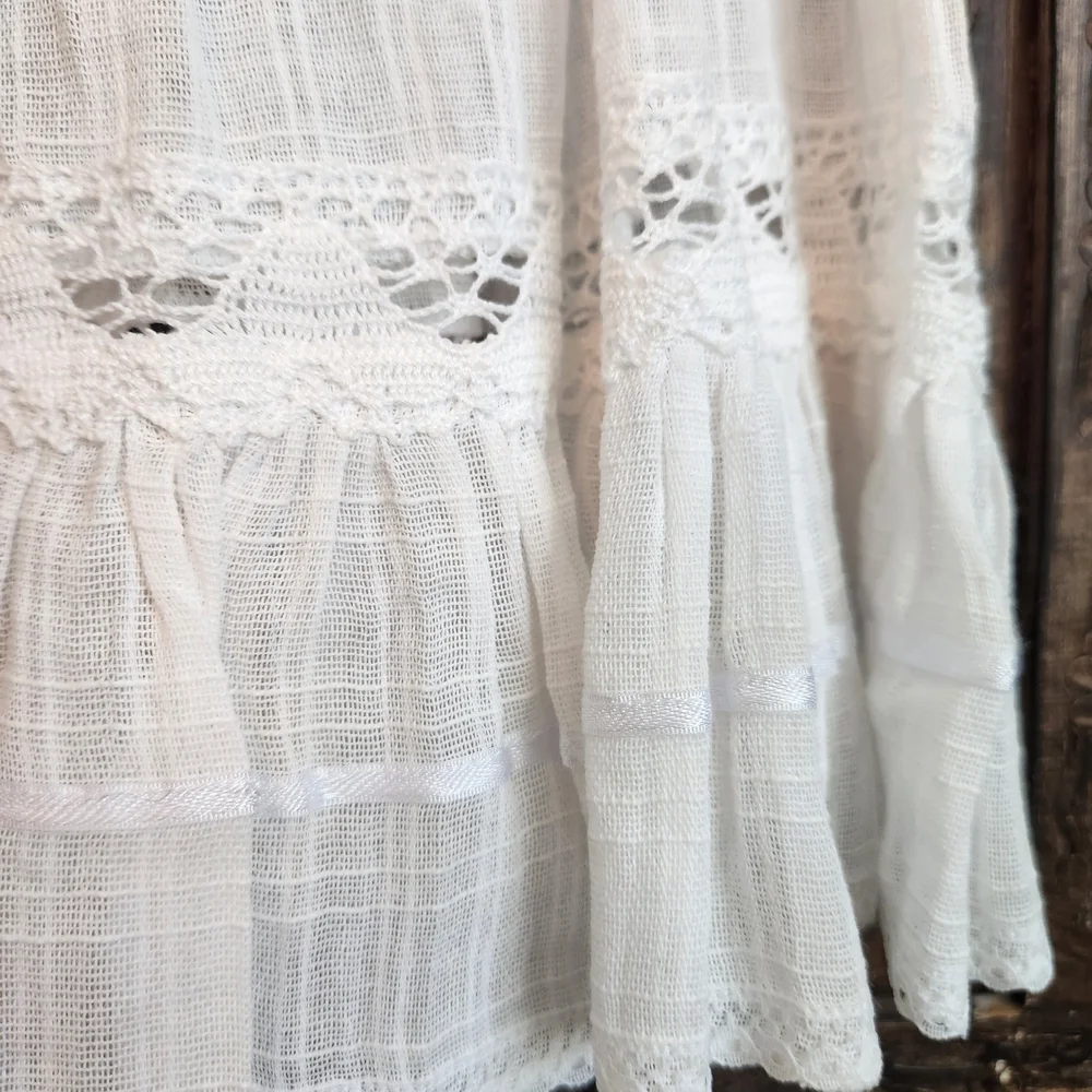 Bundle! 2 Handmade Embroidered White Sleeveless Dresses - Picture 7 of 10